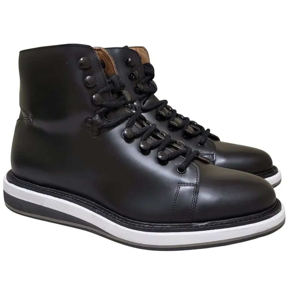 Vintage Foundry Co Men Combat Fashion Boots Talon Size US 9M Black Leather
